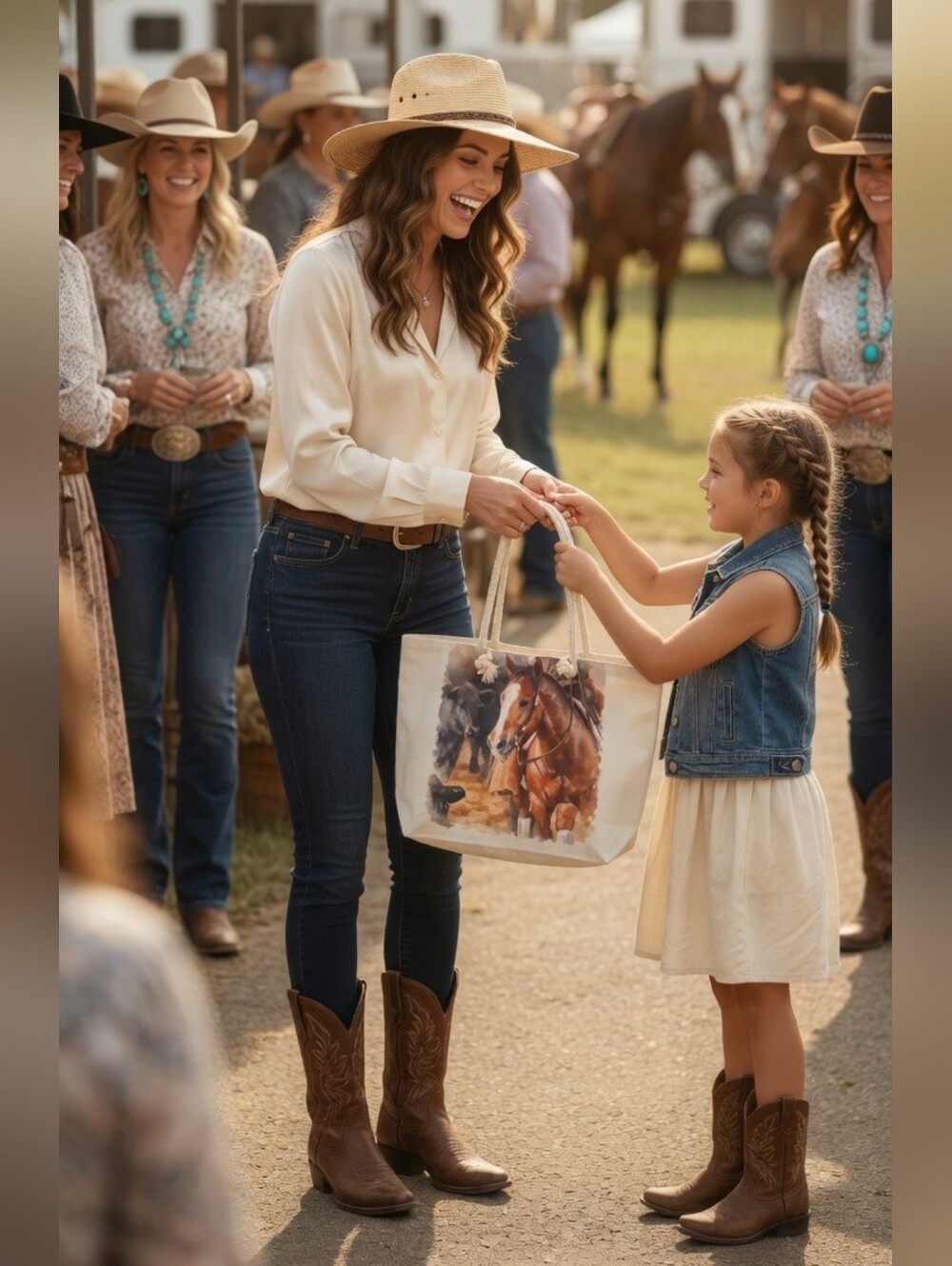 Mother's Day Gift Western Horse Weakender Tote Bag